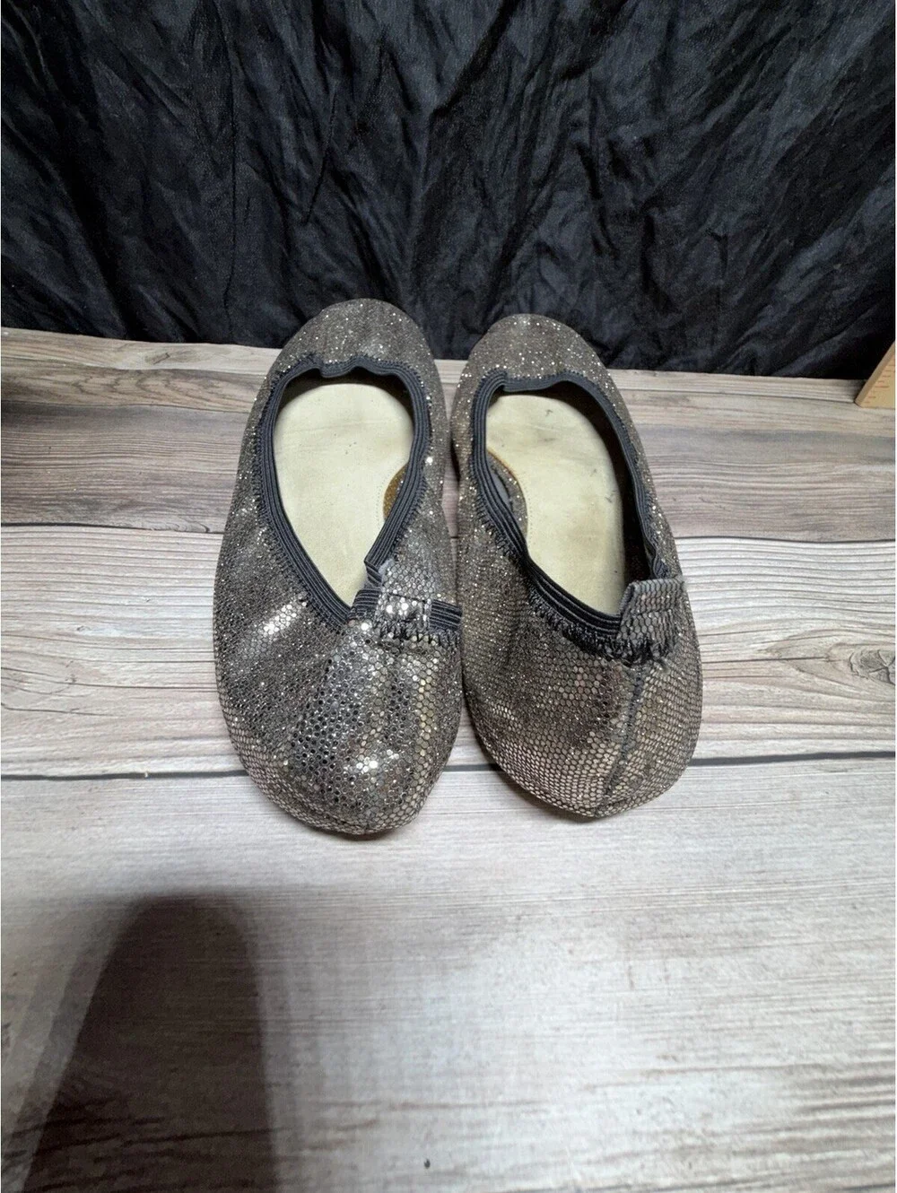 Women's Size 7.5 Sparkling Gold Ballet Flats By Gap